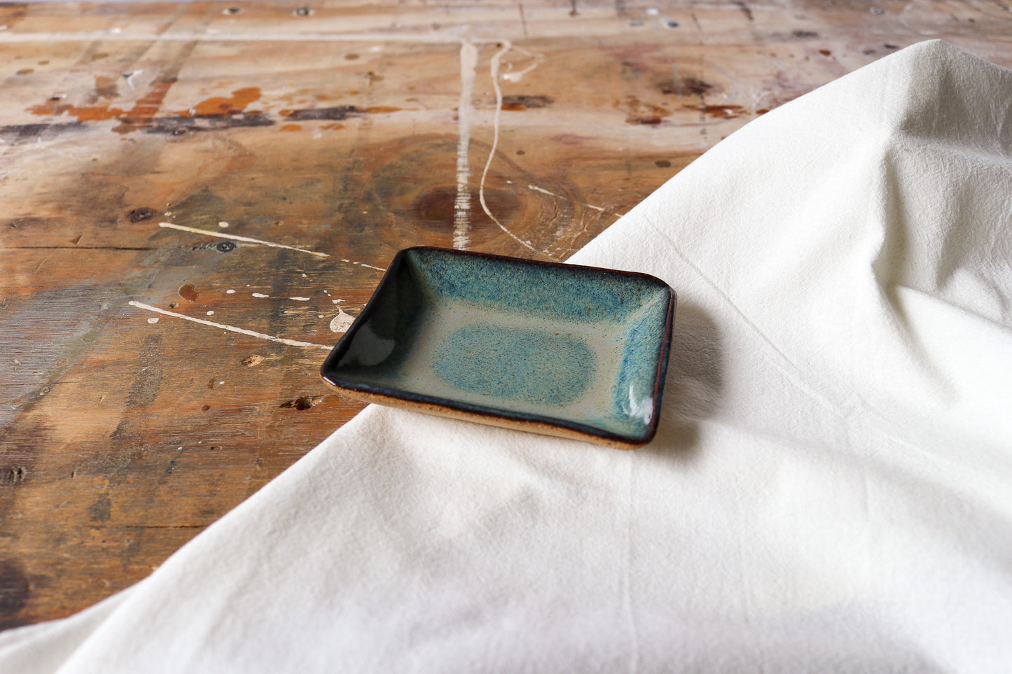 Small Rectangle Amuse Dish - Green Denim