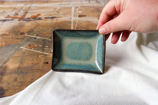Small Rectangle Amuse Dish - Green Denim