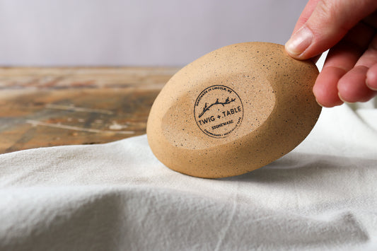 Small Oval Amuse Dish - Green Denim