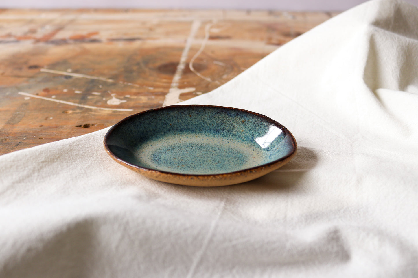 Small Oval Amuse Dish - Green Denim