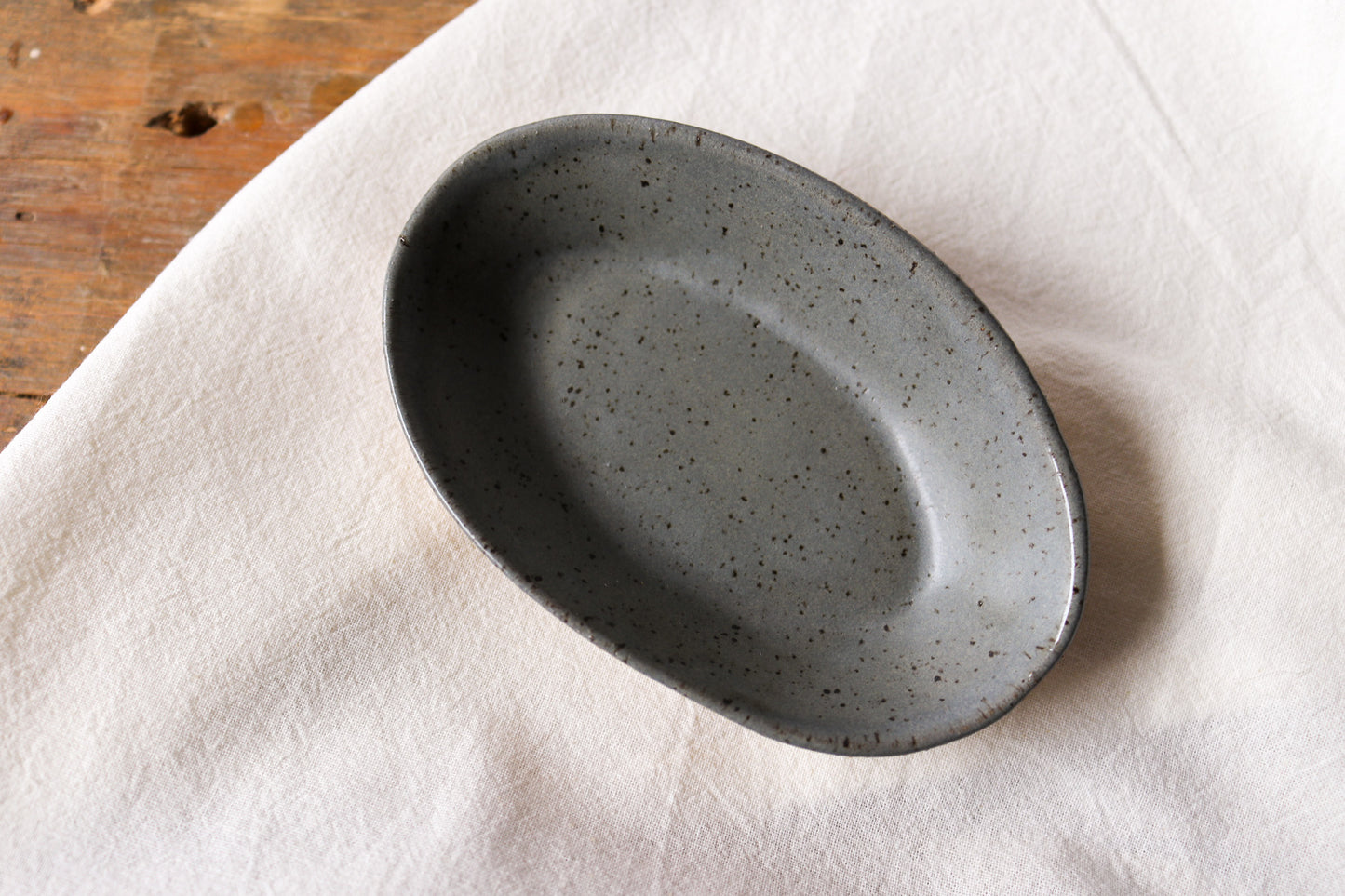 Small Oval Amuse Dish - Green/Gray