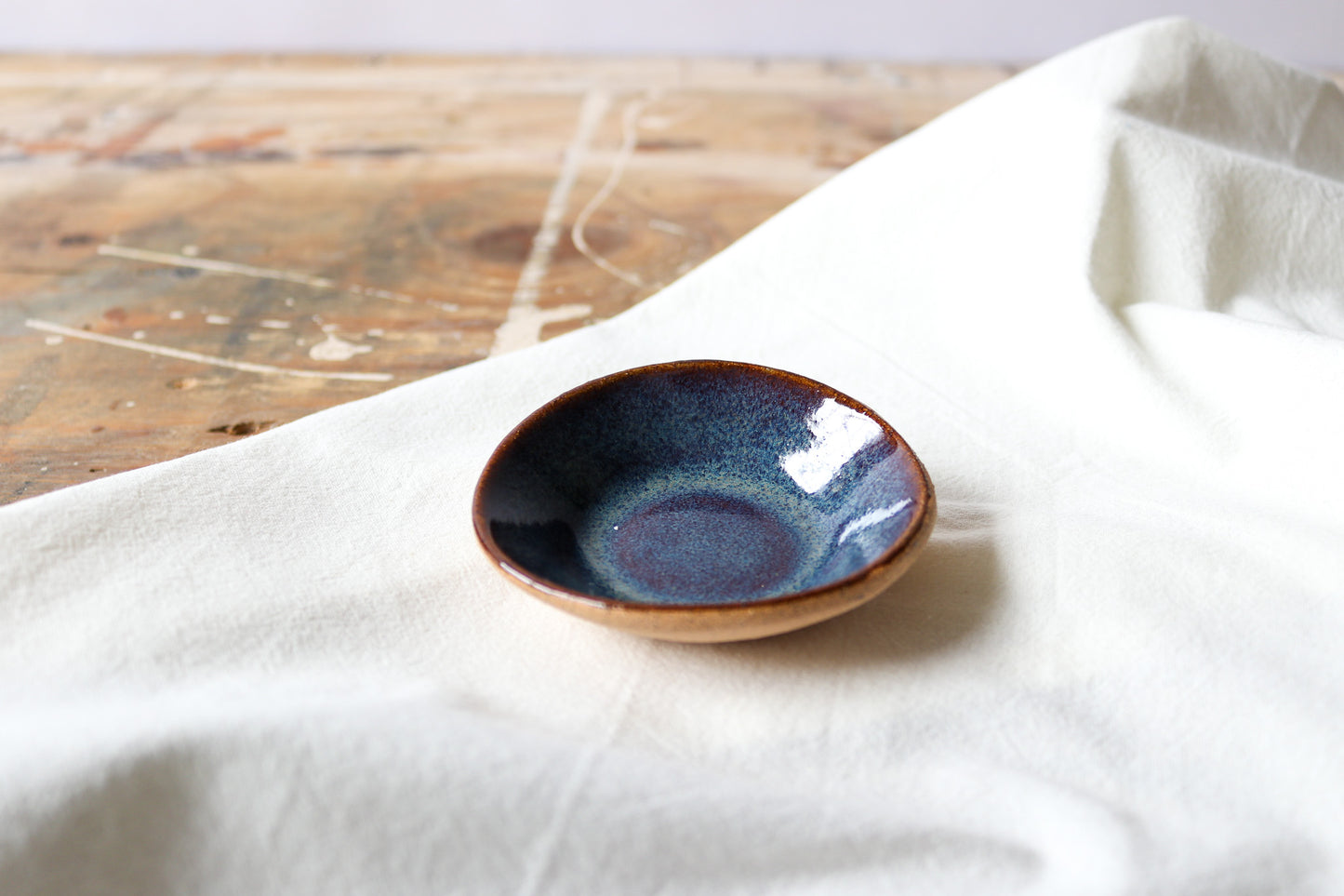 Small Round Amuse Dish - Blue Denim 1