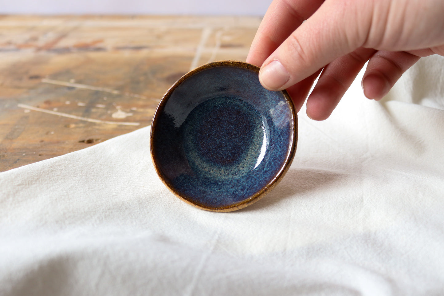 Small Round Amuse Dish - Blue Denim 2