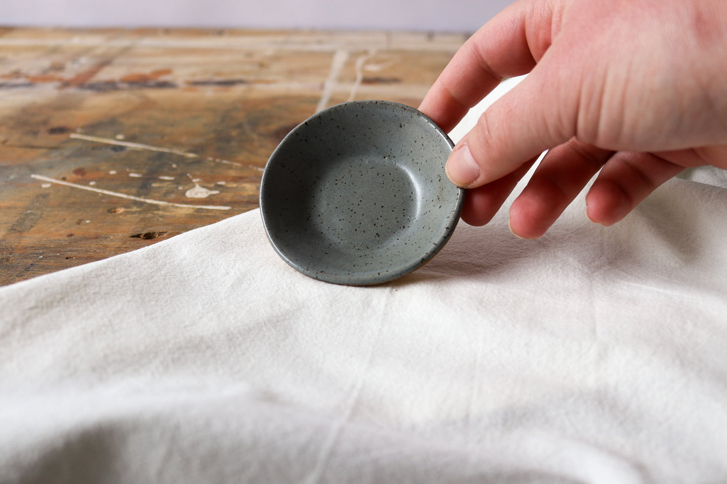 Small Round Amuse Dish - Green/Gray