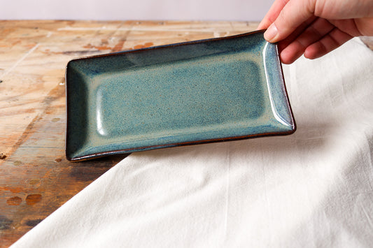 Small Rectangle Platter - Green Denim