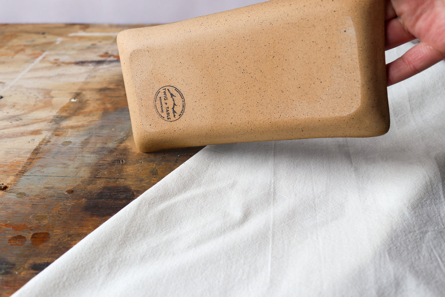 Small Rectangle Platter - Green Denim
