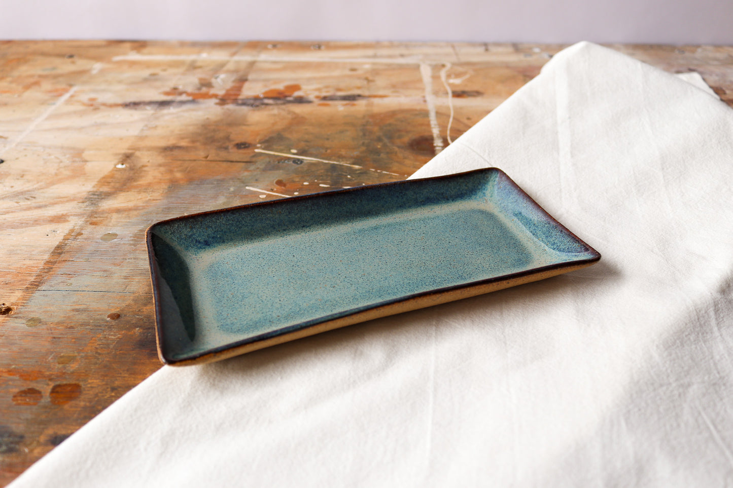Small Rectangle Platter - Green Denim