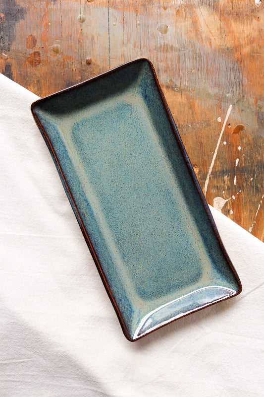 Small Rectangle Platter - Green Denim