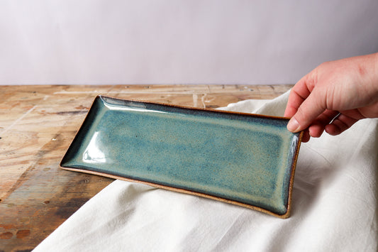 Skinny Rectangle Platter - Green Denim