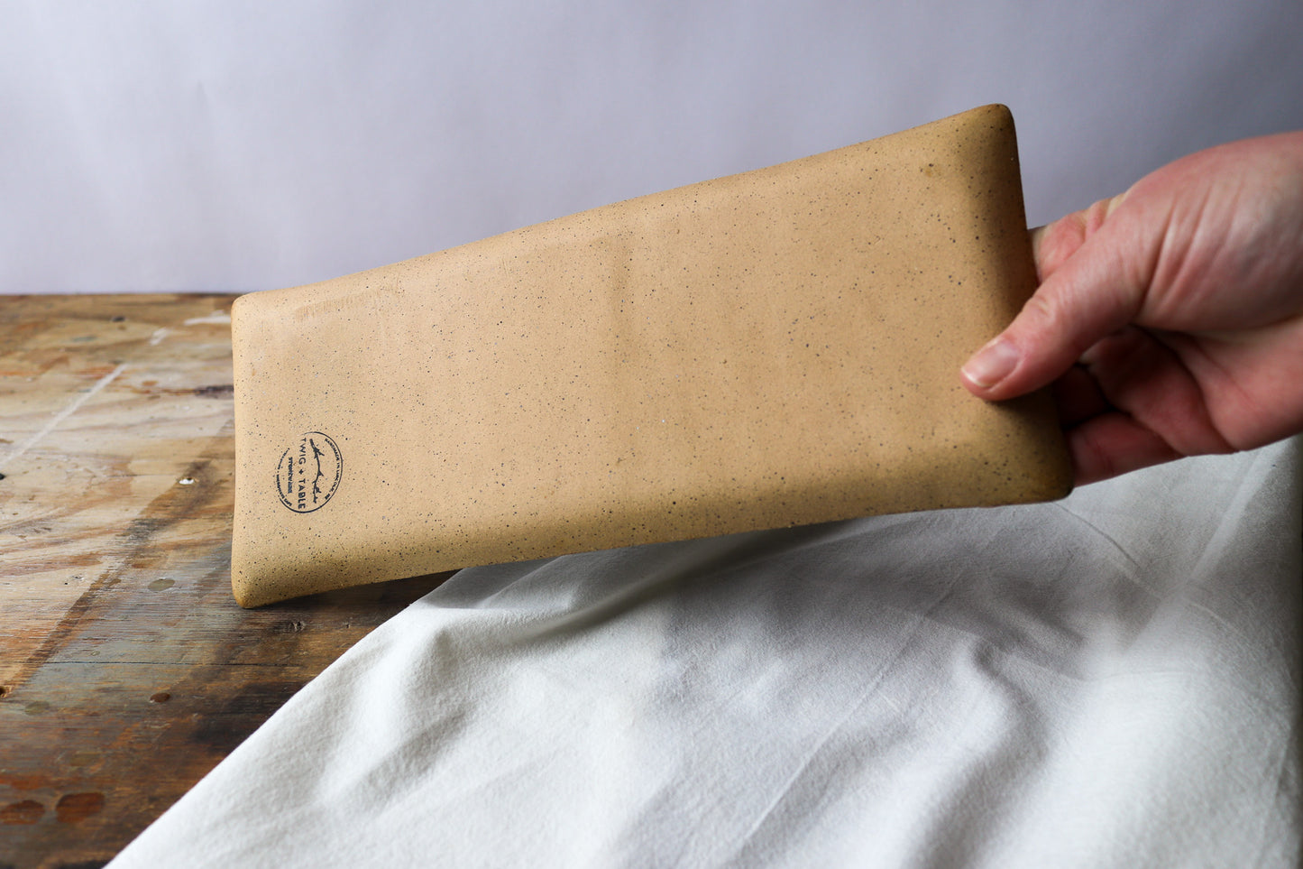 Skinny Rectangle Platter - Green Denim