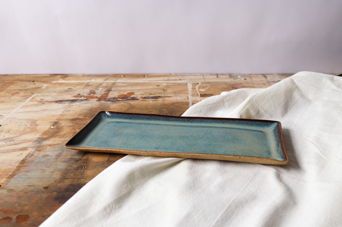 Skinny Rectangle Platter - Green Denim