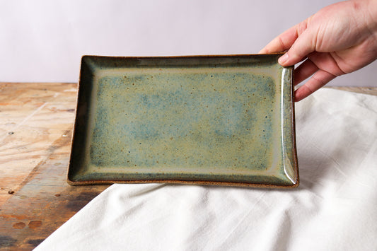 Large Rectangle Platter - Green Denim