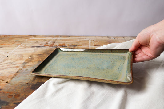 Large Rectangle Platter - Green Denim