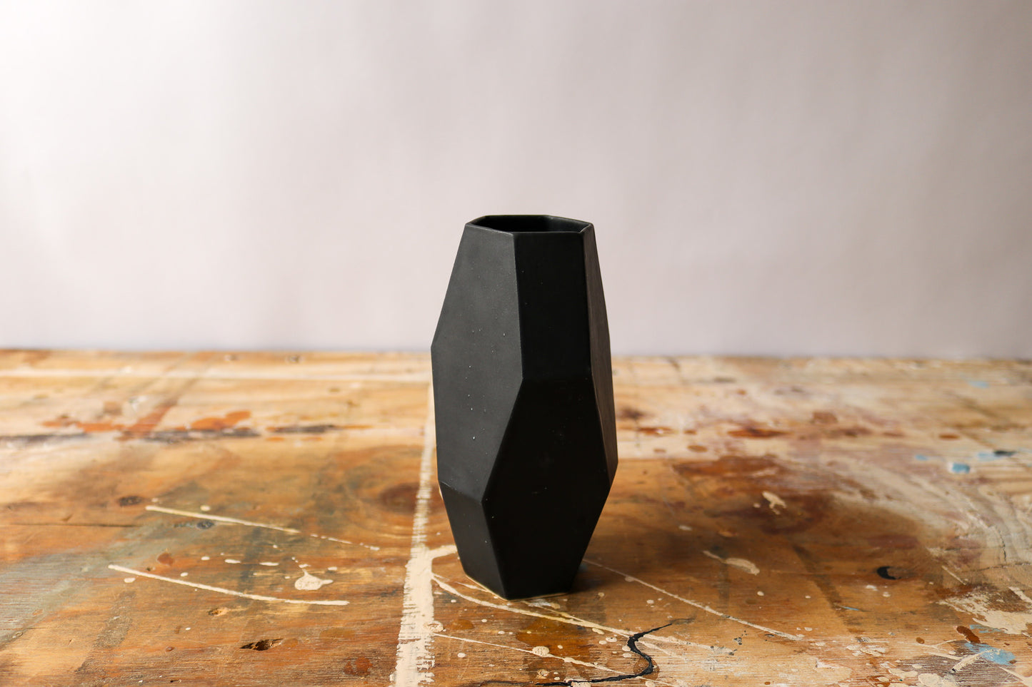 Large Geo Vase - Matte Black