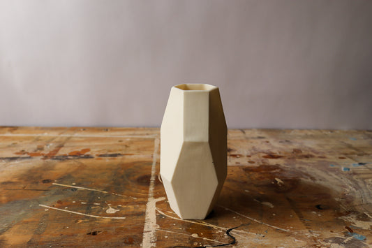 Medium Geo Vase - Matte White