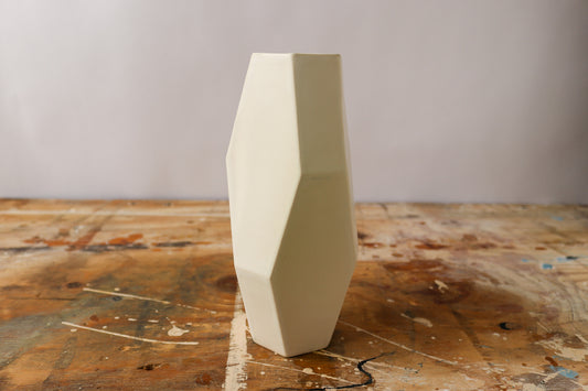 Large Geo Vase - Matte White