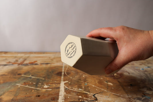 Large Geo Vase - Matte White