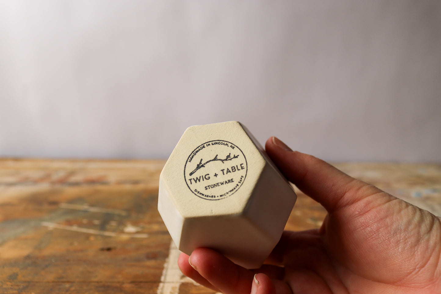 Small Geometric Vase - Matte White