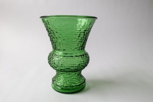 Vintage Green Ripple Texture Glass Vase