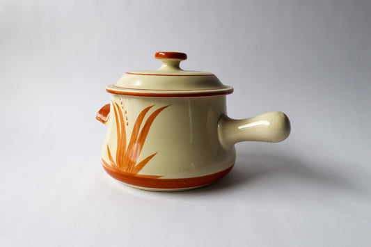 Stoneware Pot With Lid and handle MCM