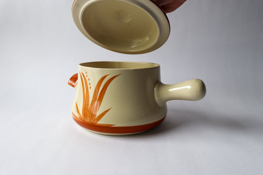 Stoneware Pot With Lid and handle MCM