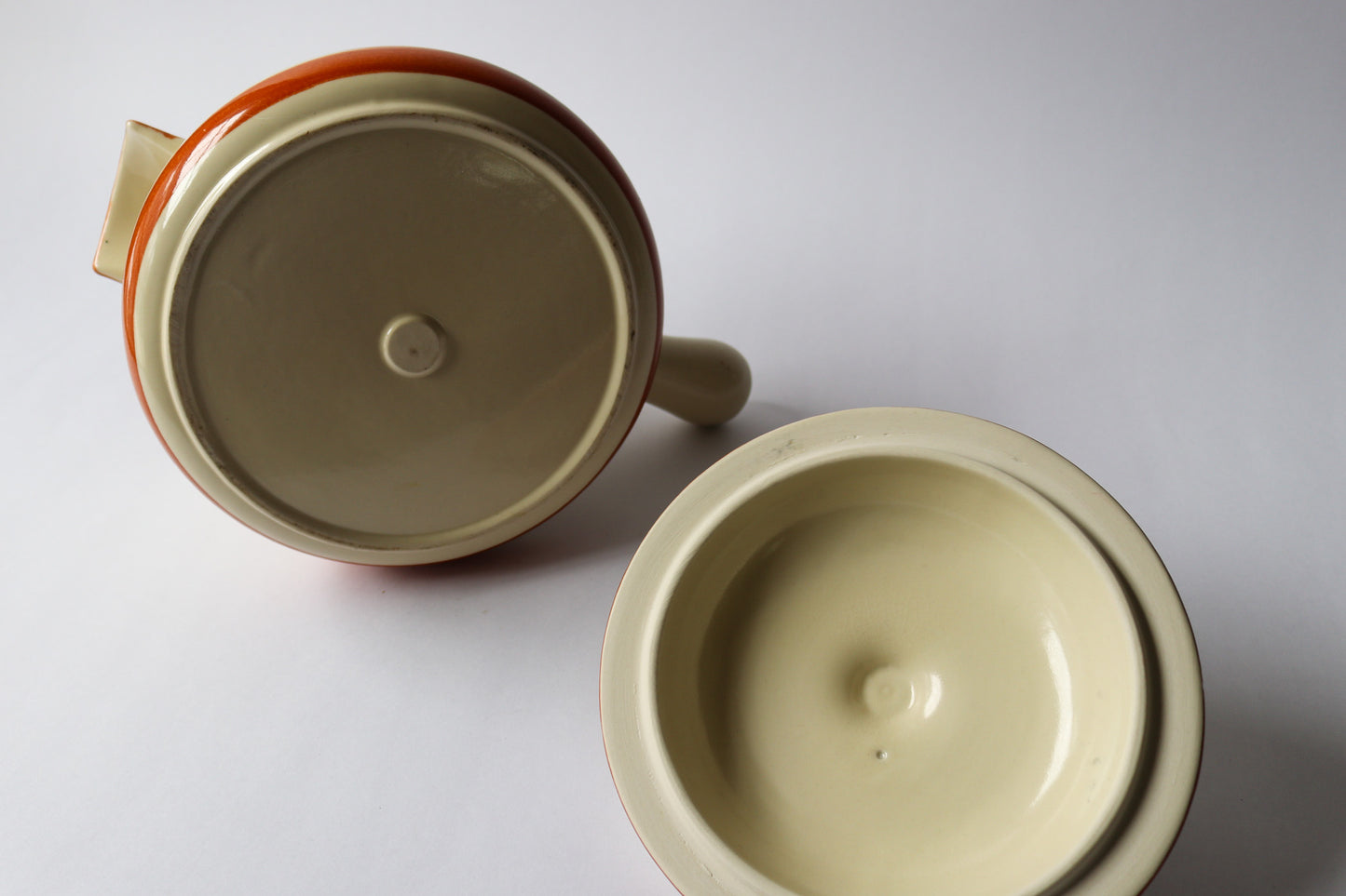 Stoneware Pot With Lid and handle MCM