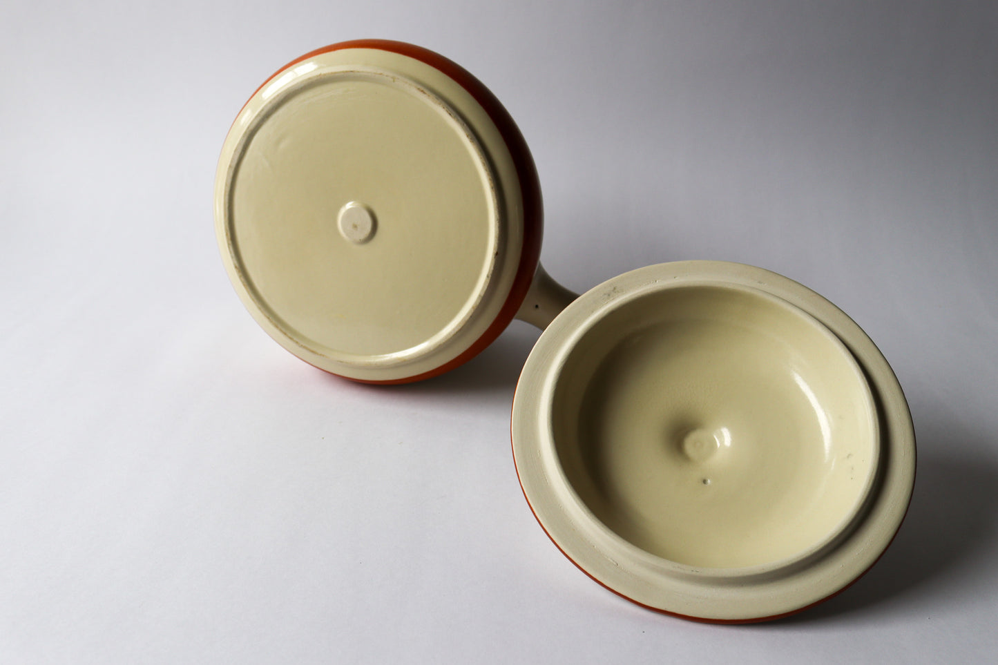 Stoneware Pot With Lid and handle MCM