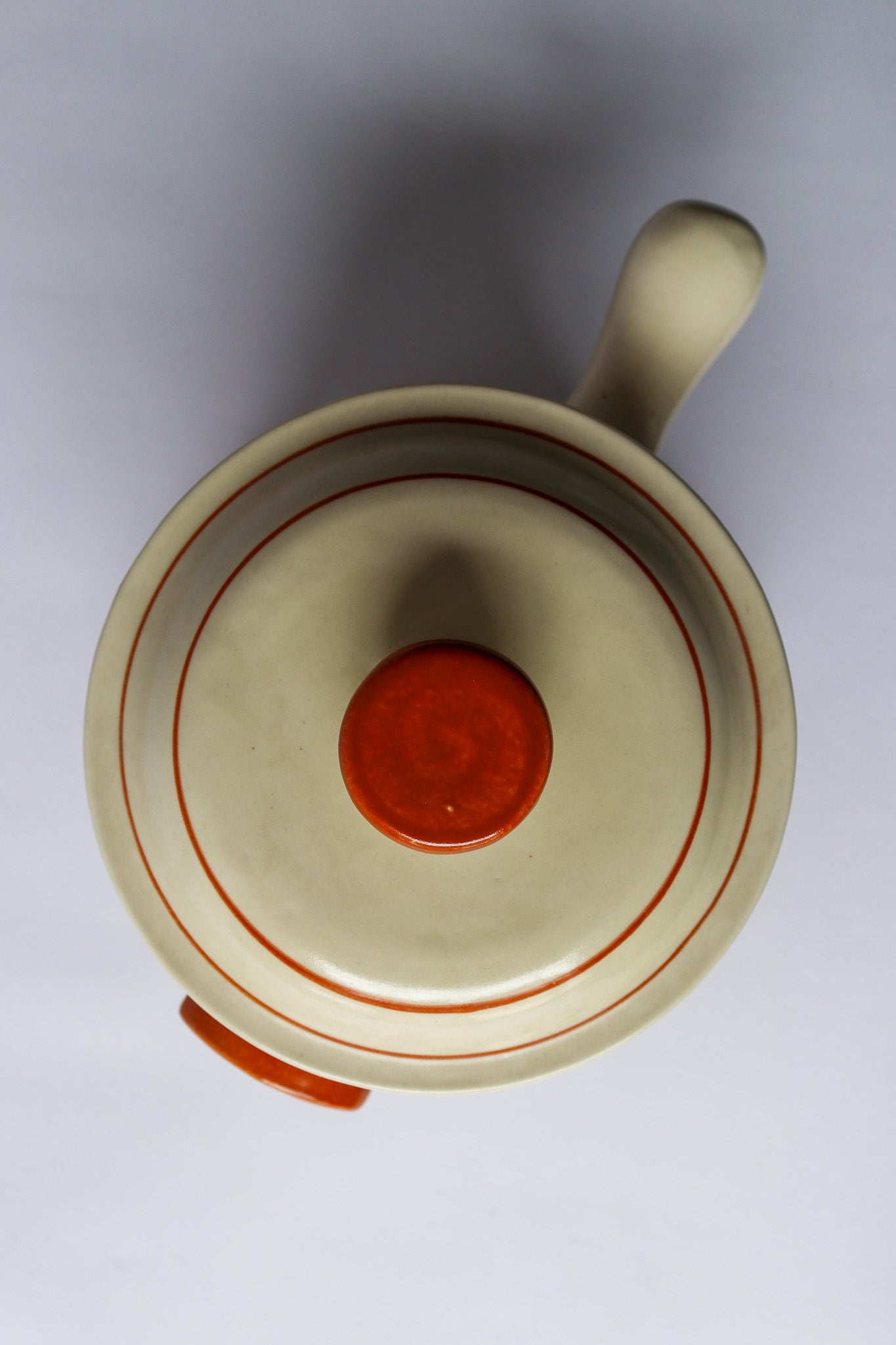 Stoneware Pot With Lid and handle MCM