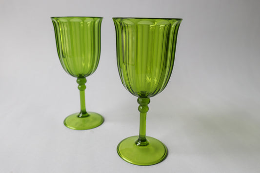 Green Goblet set 2- PLASTIC
