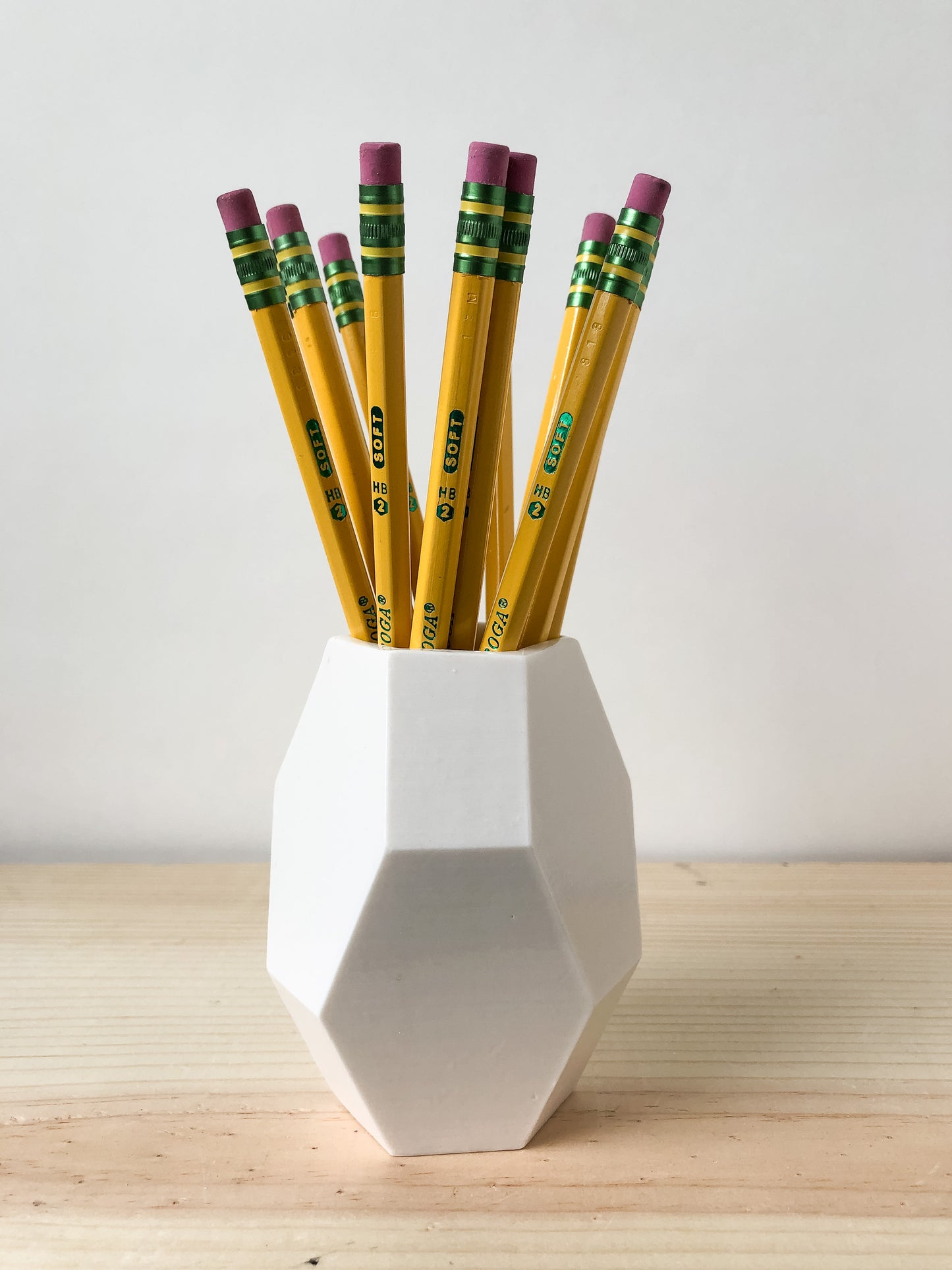 Small Geometric Vase - Glossy White