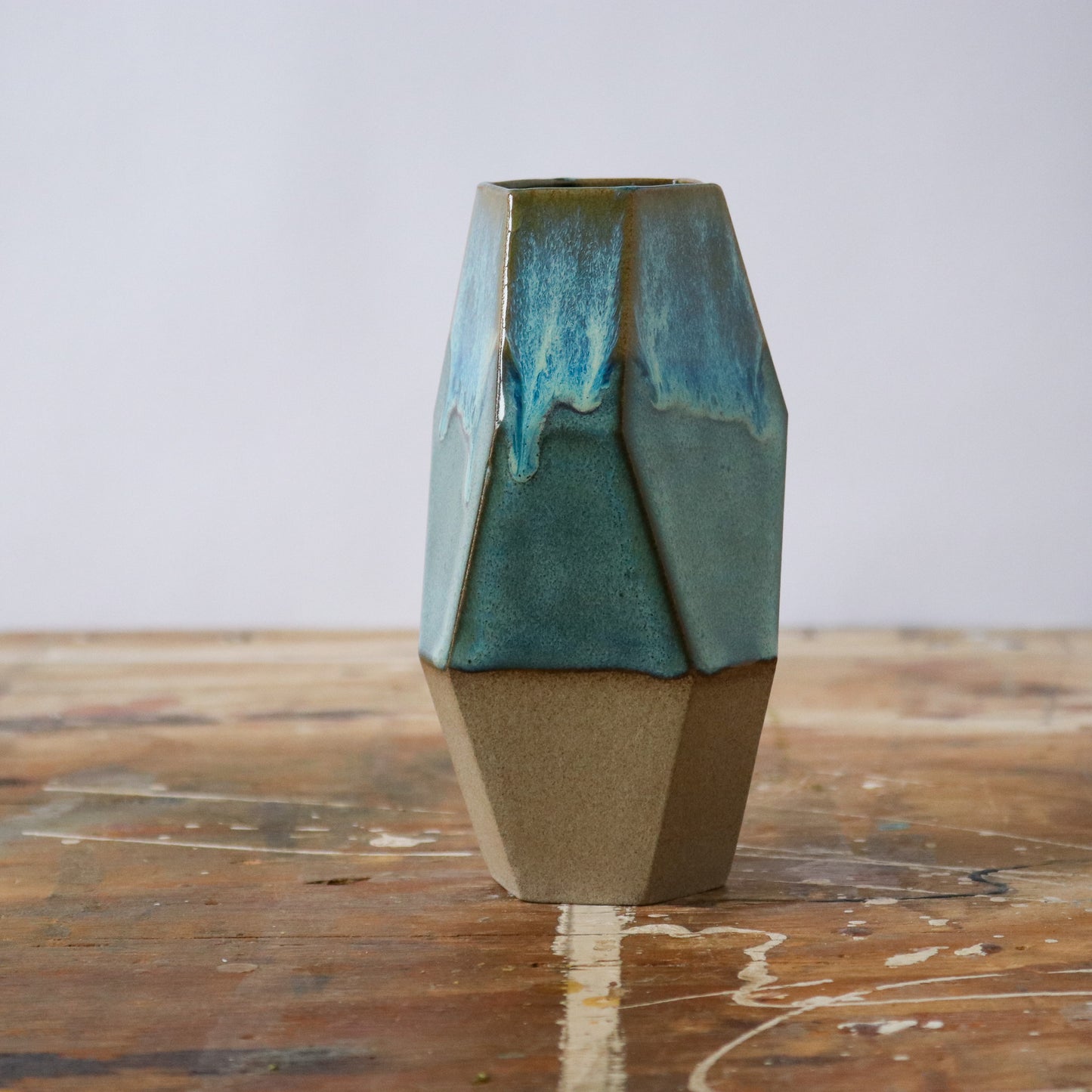 Medium Geo Vase - Low Tide