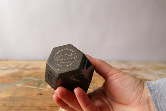 Small Geometric Vase - Drippy Denim