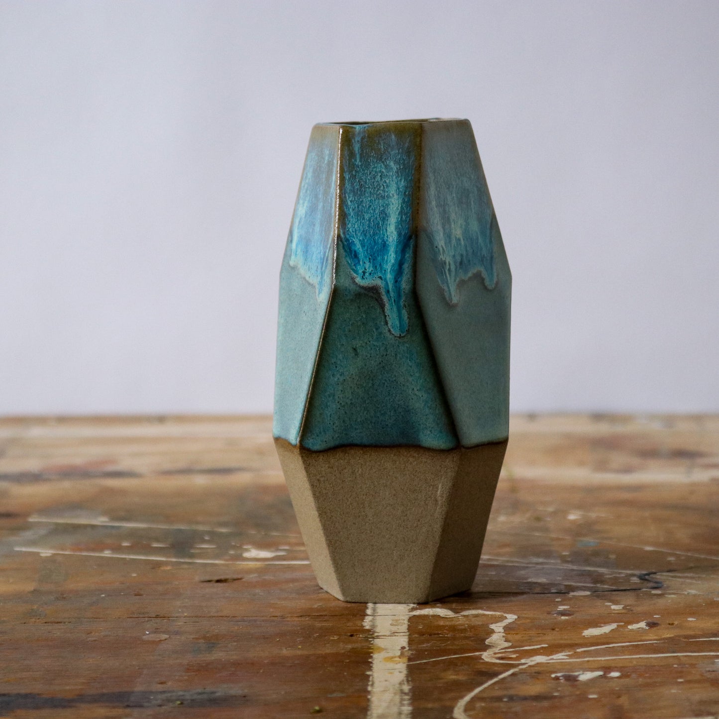 Medium Geo Vase - Low Tide