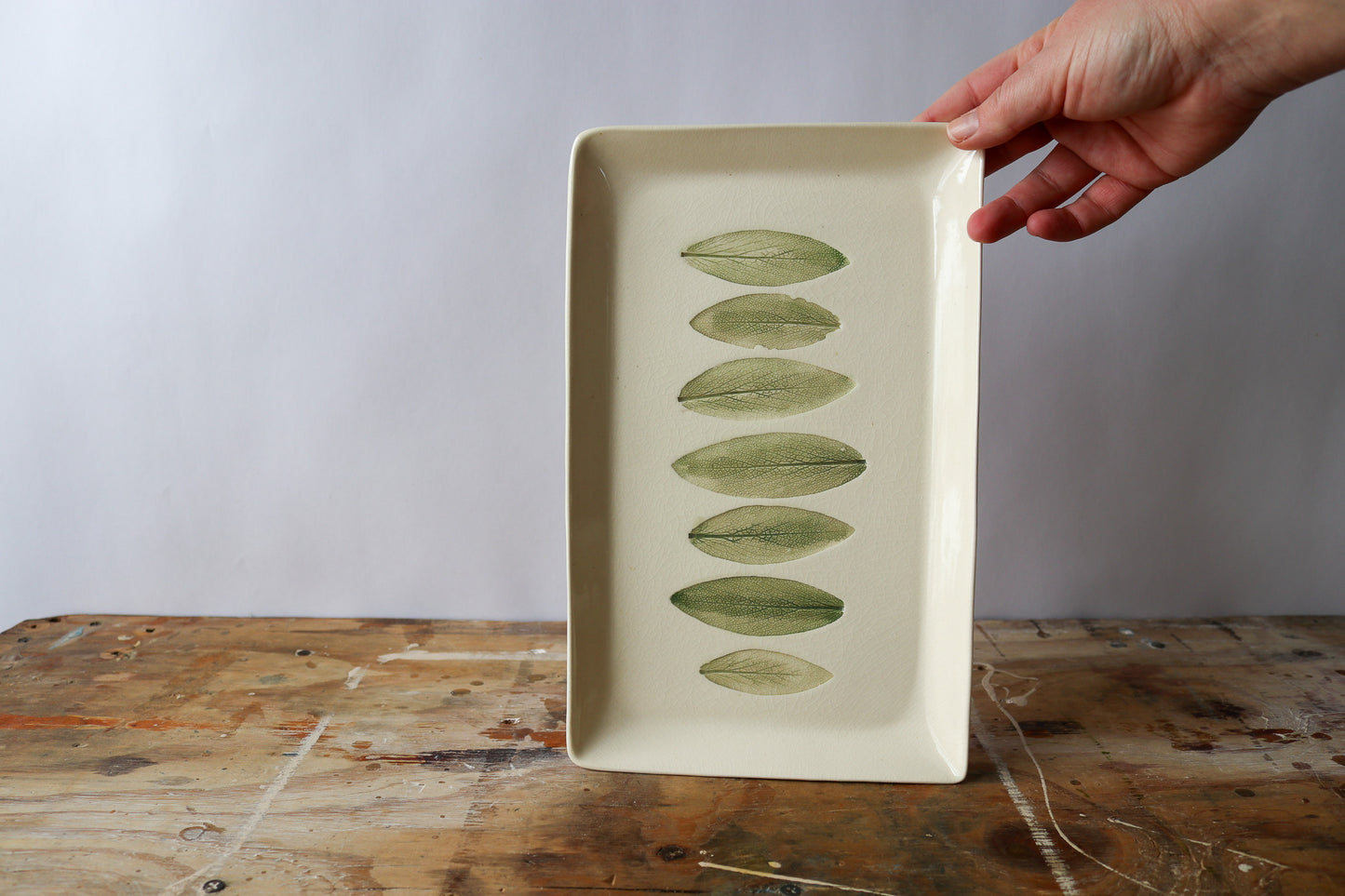 Large Rectangle Platter - 7 Sage