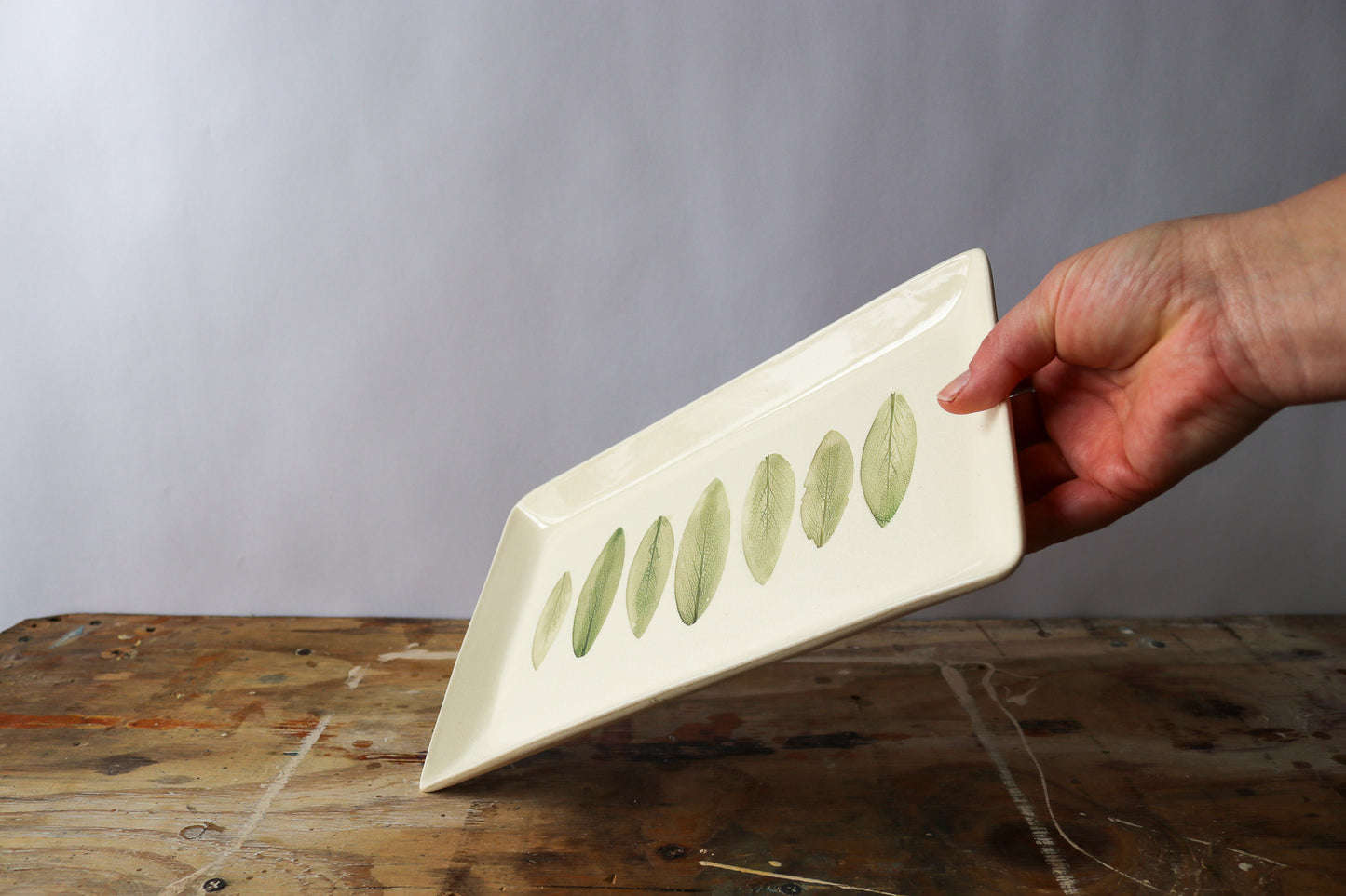 Large Rectangle Platter - 7 Sage