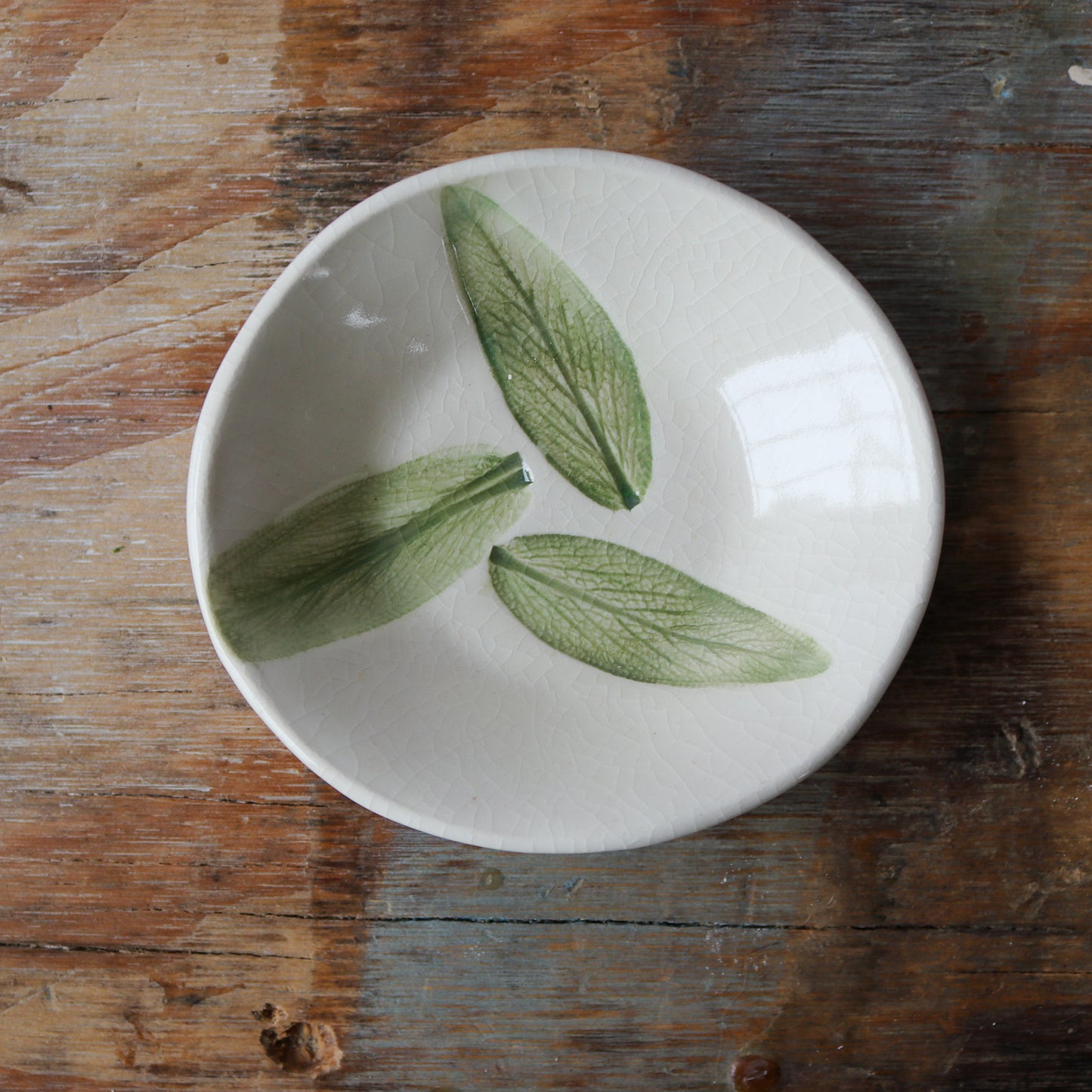 Small Oval Trinket Dish - 3 Sage imprint
