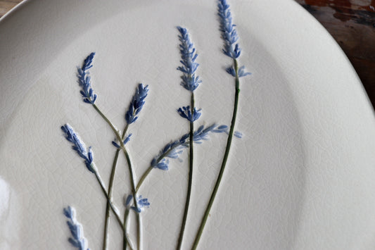 Lavender Imprinted - Large Oval Platter