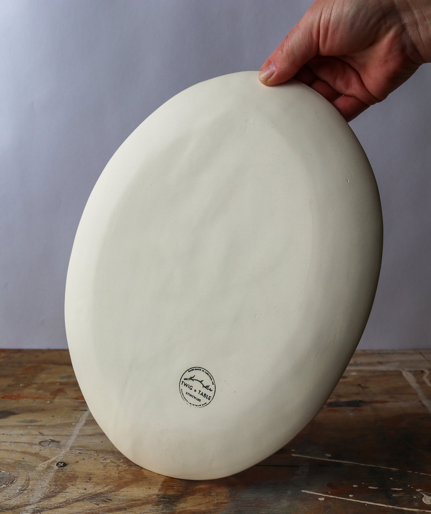 Lavender Imprinted - Large Oval Platter